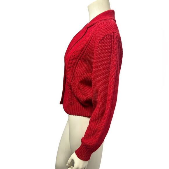 Vintage 100% Pure Virgin Wool Woodstock International by Bernard Red Sweater - Picture 5 of 11